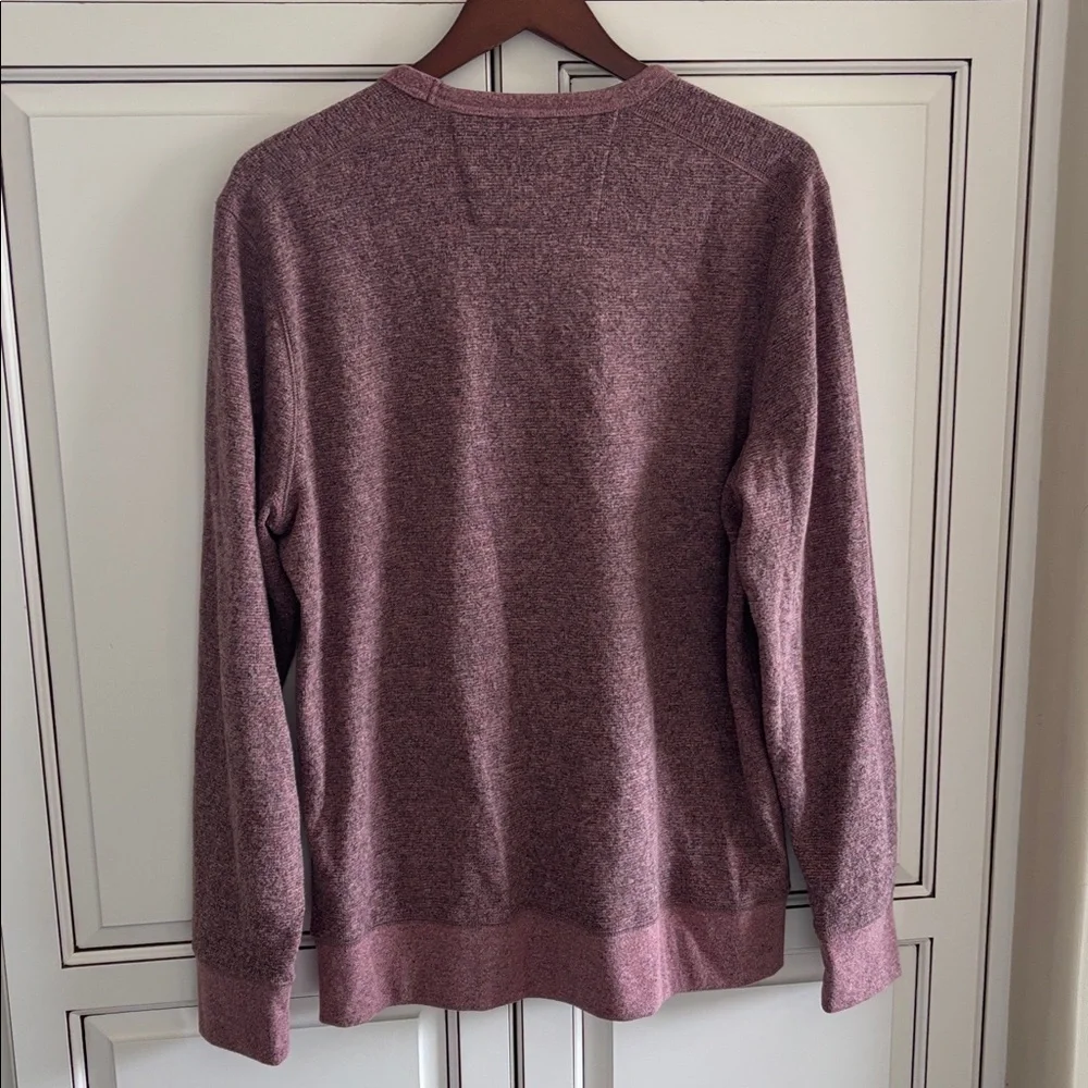 Banana Republic Ultra Soft Waffle Thermal Pullover‎ Heather Burgundy Mens Large
